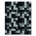 Monochromatic Gray Geometric Block Square Rug