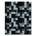 Monochromatic Gray Geometric Block Square Rug
