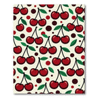 Playful Red Cherry Dot Fruit Illustration Rug