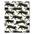 Sleek Black Cat Silhouette Wallpaper Rug