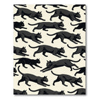 Sleek Black Cat Silhouette Wallpaper Rug