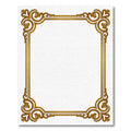Elegant Gold Scrollwork Border Rug