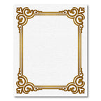 Elegant Gold Scrollwork Border Rug