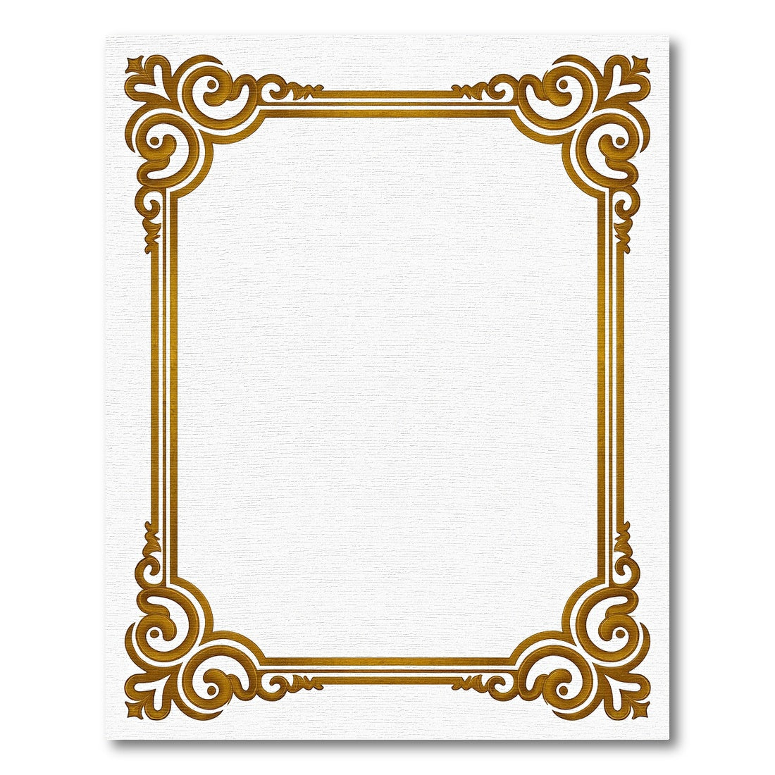 Elegant Gold Scrollwork Border Rug