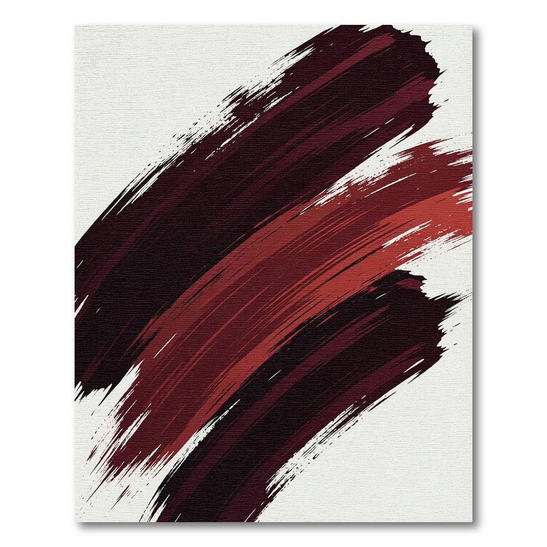 Bold Crimson Abstract Brushstroke Rug