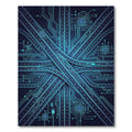 Neon Cyber Circuit Expressway Abstract Rug