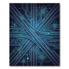 Neon Cyber Circuit Expressway Abstract Rug