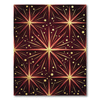 Red Gold Starburst Celestial Scatter Rug