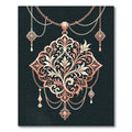 Antique Rose Gold Filigree Medallion Rug
