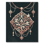 Antique Rose Gold Filigree Medallion Rug