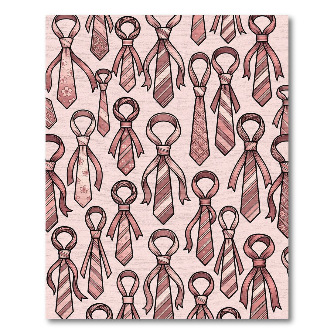 Pink Necktie Floral Stripe Medallion Rug