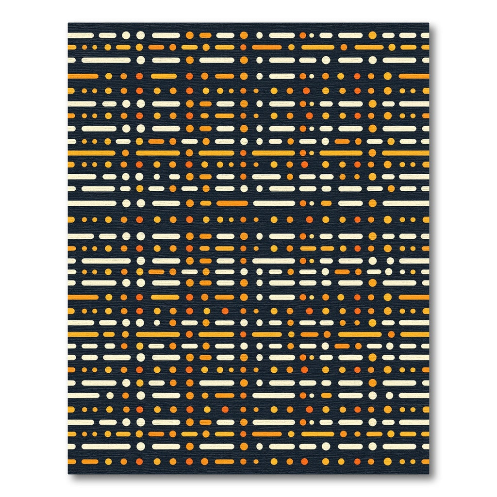 Orange White Dot Dash Array Rug