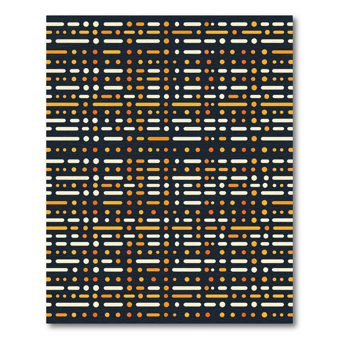 Orange White Dot Dash Array Rug