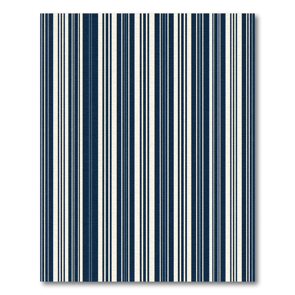 Classic Navy and Cream Pinstripe Rug