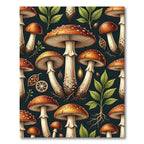 Botanical Forest Mushroom Earthy Tone Rug