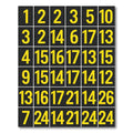 Yellow Grid Typography Number Art Rug