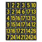 Yellow Grid Typography Number Art Rug