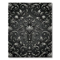 Ornate Silver Escallop Scrollwork Rug