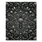 Ornate Silver Escallop Scrollwork Rug