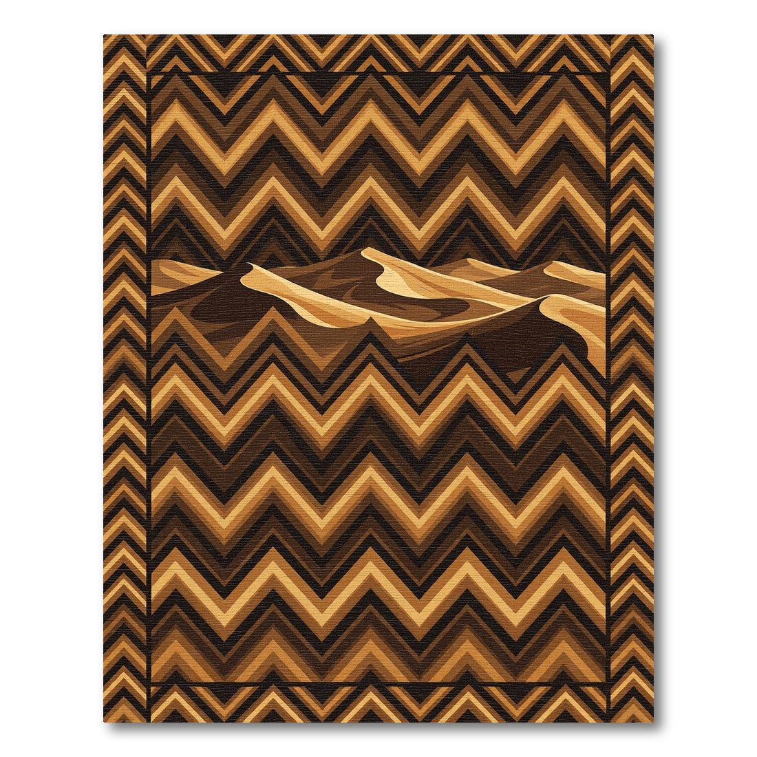 Golden Sand Dune Chevron Rug