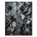 Industrial Grunge Metallic Black Splatter Rug