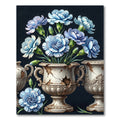 Blue Floral Arrangement Urn Accents Rug