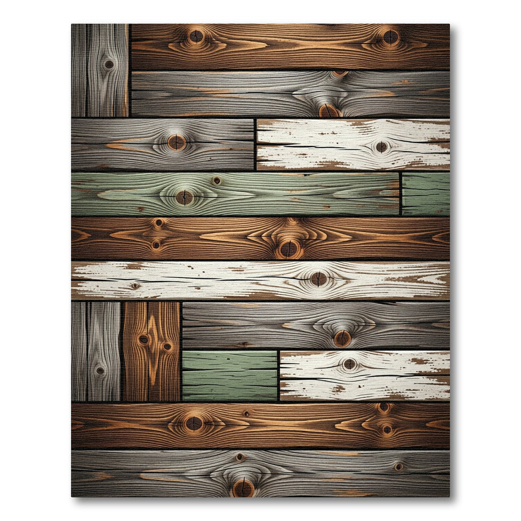 Rustic Weathered Multi Tone Plank Rug