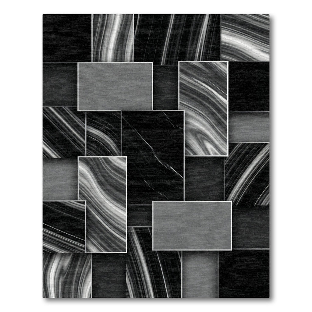 Monochrome Swirl Rectangular Collage Rug