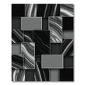 Monochrome Swirl Rectangular Collage Rug