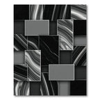 Monochrome Swirl Rectangular Collage Rug