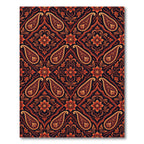 Ornate Copper Paisley Floral Medallion Rug