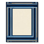 Navy Blue Gold Geometric Stripe Rug