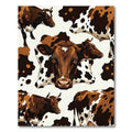 Brown and White Highland Cow Collage Rug