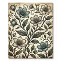 Archaic Teal Floral Vine Meadow Rug