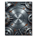 Industrial Metallic Gear Assemblage Rug