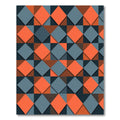 Orange Slate Gray Geometric Diamonds Rug