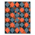 Orange Slate Gray Geometric Diamonds Rug