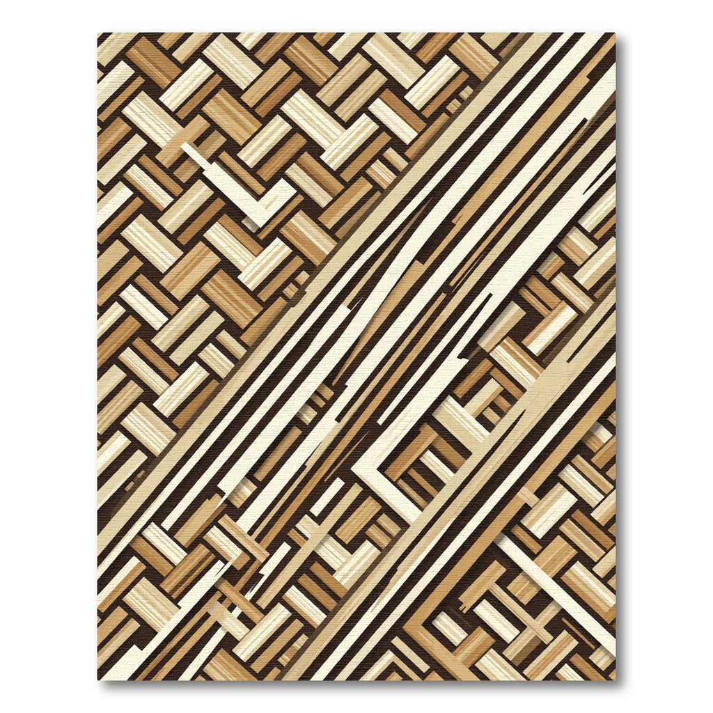 Wooden Weave Diagonal Stripes Rug