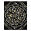 Intricate Gold and Gray Floral Mandala Rug