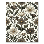 Earthy Tone Floral Vine Arrangement Rug