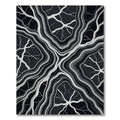 Monochromatic Black And White Organic Vein Rug