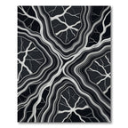 Monochromatic Black And White Organic Vein Rug