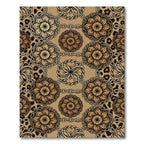 Chained Leopard Rosette Floral Earthy Tapestry Rug