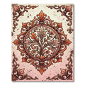 Ornate Copper Floral Filigree Medallion Rug