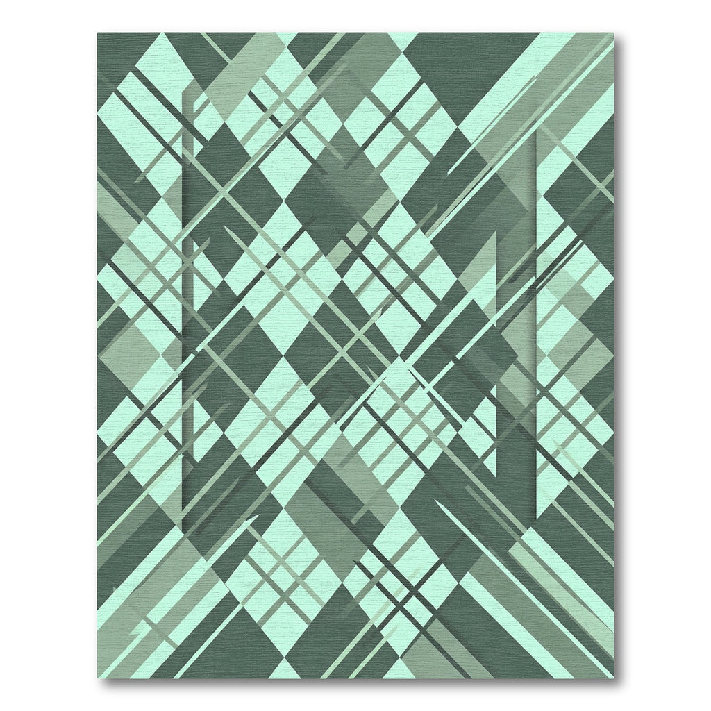 Sage Green Modern Geometric Diamond Art Rug