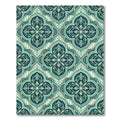 Ornate Teal Damask Lattice Rug