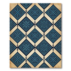 Indigo Geometric Diamond Lattice Art Rug