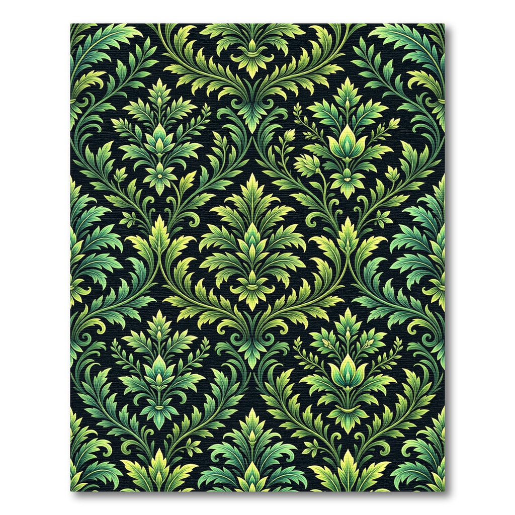 Elegant Green Floral Accents Rug