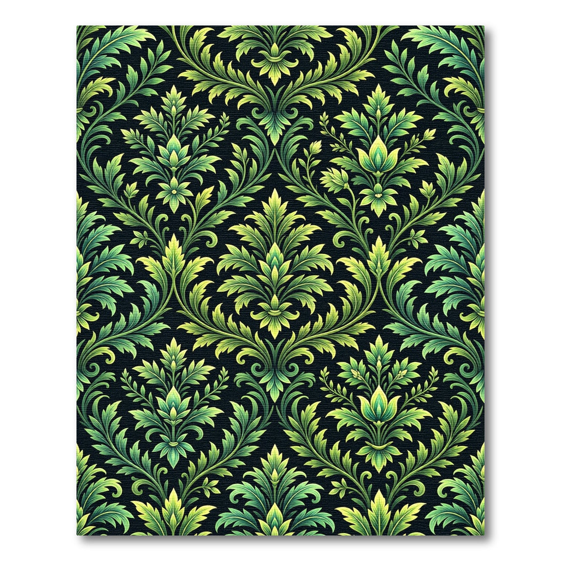 Elegant Green Floral Accents Rug
