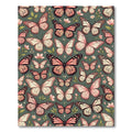 Whimsical Blush Butterfly Woodland Garden Rug